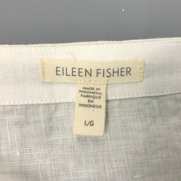 Eileen Fisher Handkerchief Linen Drawstring 3/4 Sleeves Top White Sz L - Picture 6 of 16